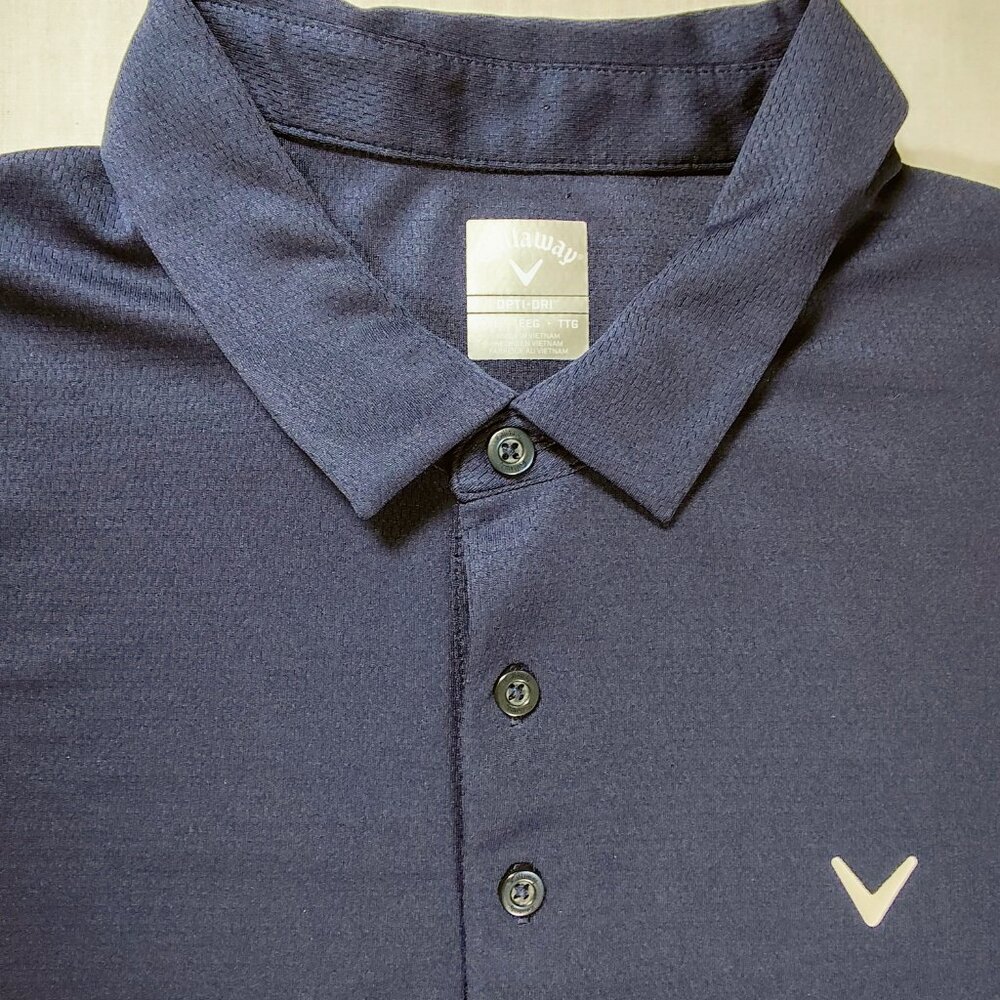 Callaway Short Sleeve Polo Shirt Men's XXL Blue Opti-Dri Golf - Picture 4 of 9